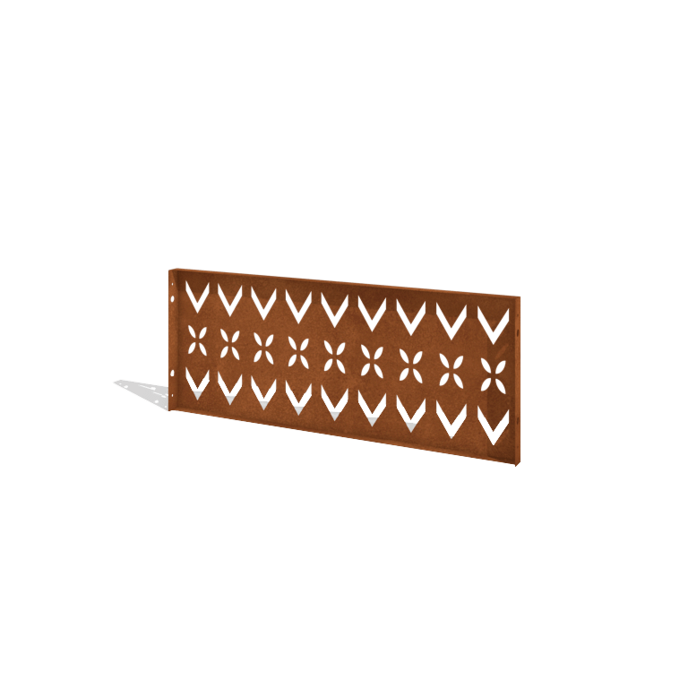Sichtschutzzaun aus Cortenstahl H Paneel V 120 x 47,5 cm