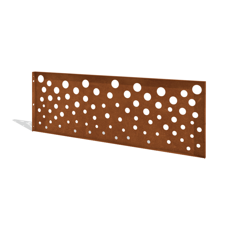 Sichtschutzzaun aus Cortenstahl H Paneel B 180 x 63,3 cm