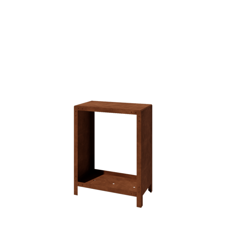 Holzlager aus Cortenstahl Indiana 100 x 80 x 40 cm