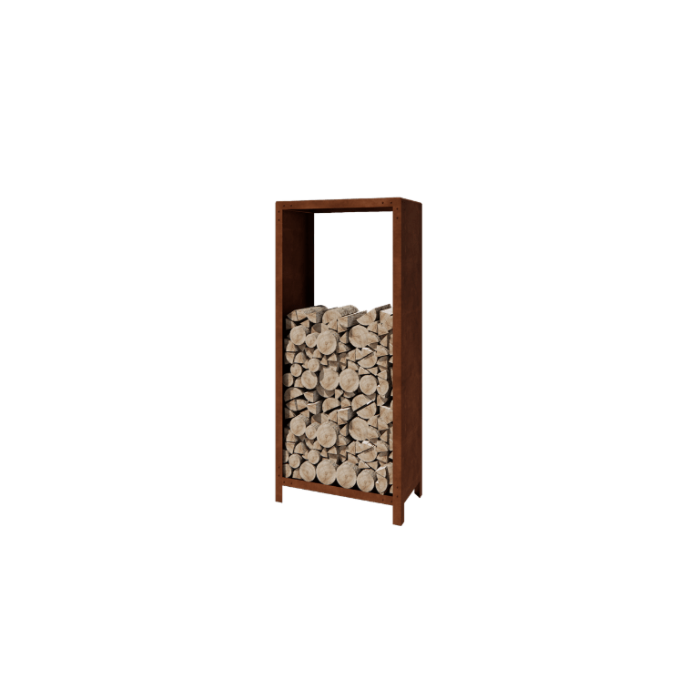 Holzlager aus Cortenstahl Indiana 180 x 80 x 40 cm