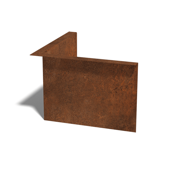 Rasenkante gebogen aus Cortenstahl 12 cm Innenwinkel