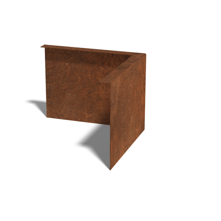 Beeteinfassung gebogen aus Cortenstahl 22 cm Außenwinkel