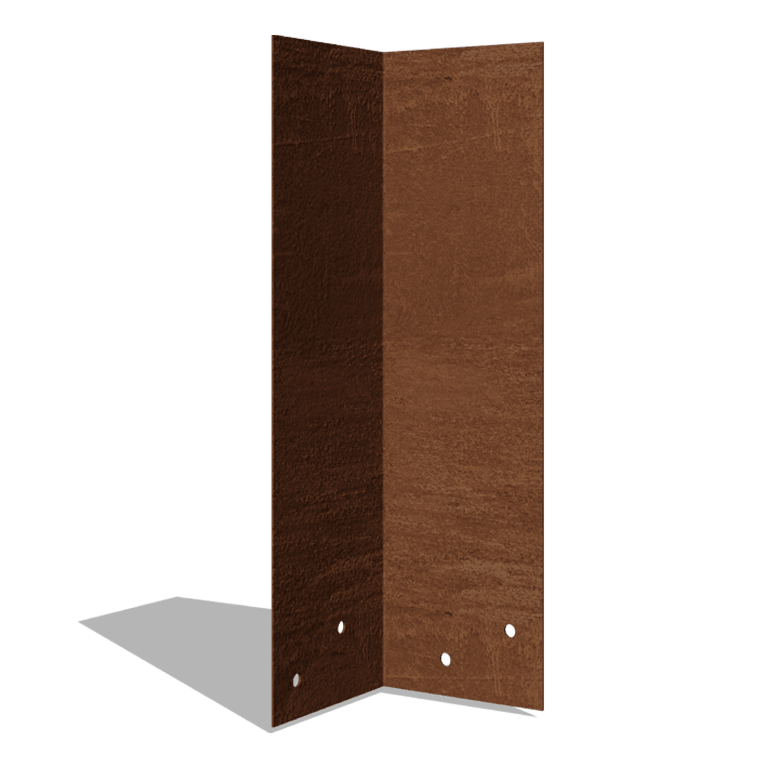Verbindungsplatte 90° aus Cortenstahl Hoch 34 - 37,5 cm