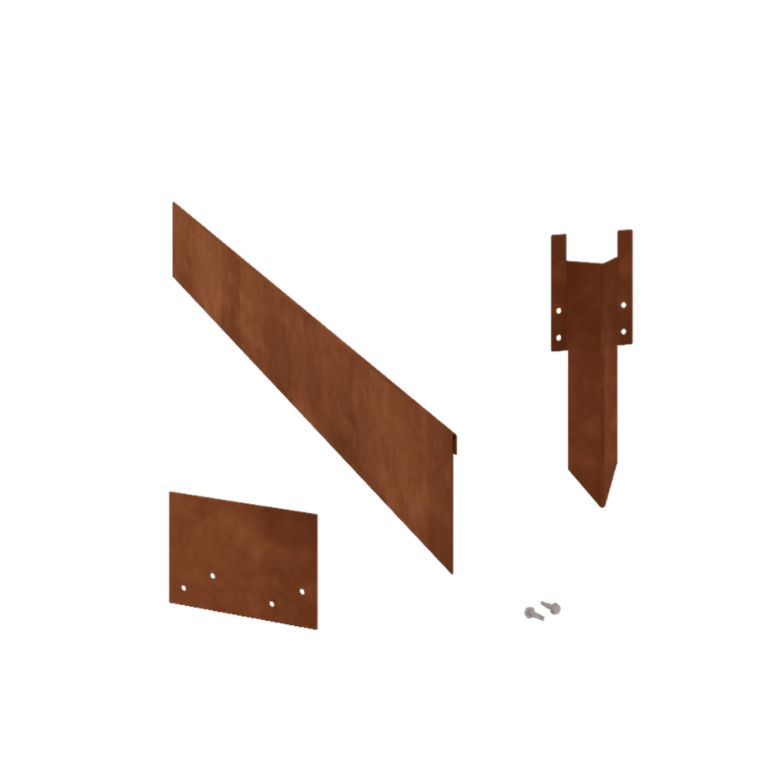 Rasenkante abgeflacht aus Cortenstahl 13 cm kompletter Satz pro 24 meter