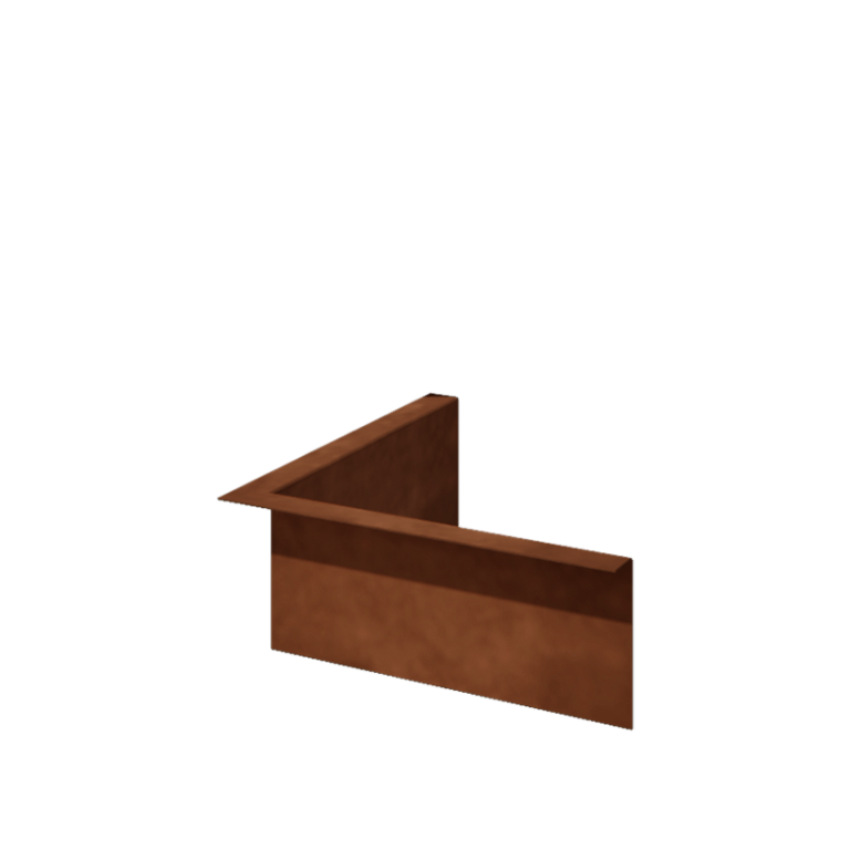 Rasenkante gebogen aus Cortenstahl 12 cm Innenwinkel