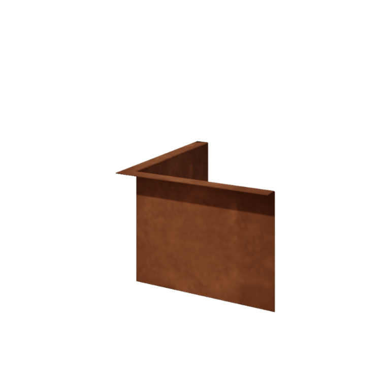 Cortenstahl Beeteinfassung - Gebogen - Innenecke - Höhe 22 cm
