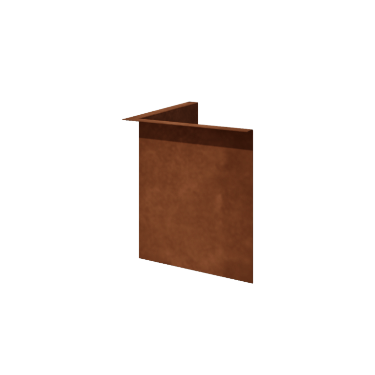 Cortenstahl Beeteinfassung - Gebogen - Innenecke - Höhe 34 cm