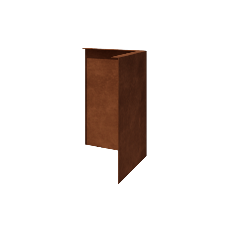 Cortenstahl Beeteinfassung - Gebogen - Außenecke - Höhe 45 cm
