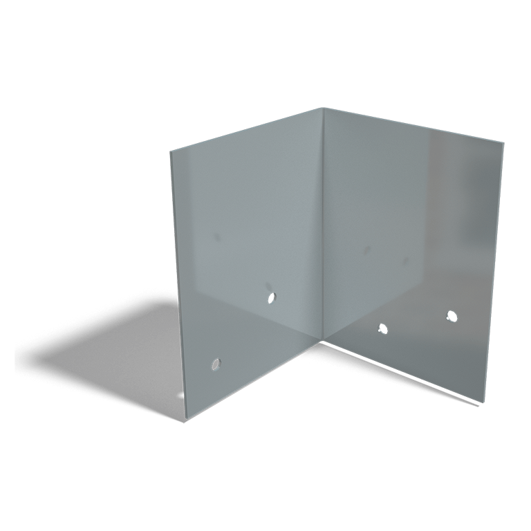 Verbindungsplatte 90º aus verzinktem Stahl Niedrig 12 - 15 cm