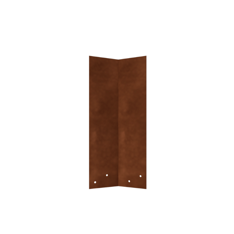 Cortenstahl Verbindungsplatte - 45° - Höhe Beeteinfassung 45 cm