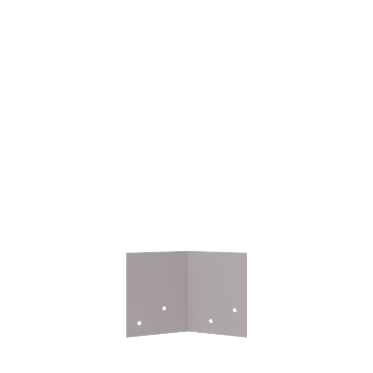 Verbindungsplatte aus verzinktem Stahl - 45° - Höhe Rasenkante 12 / 15 cm