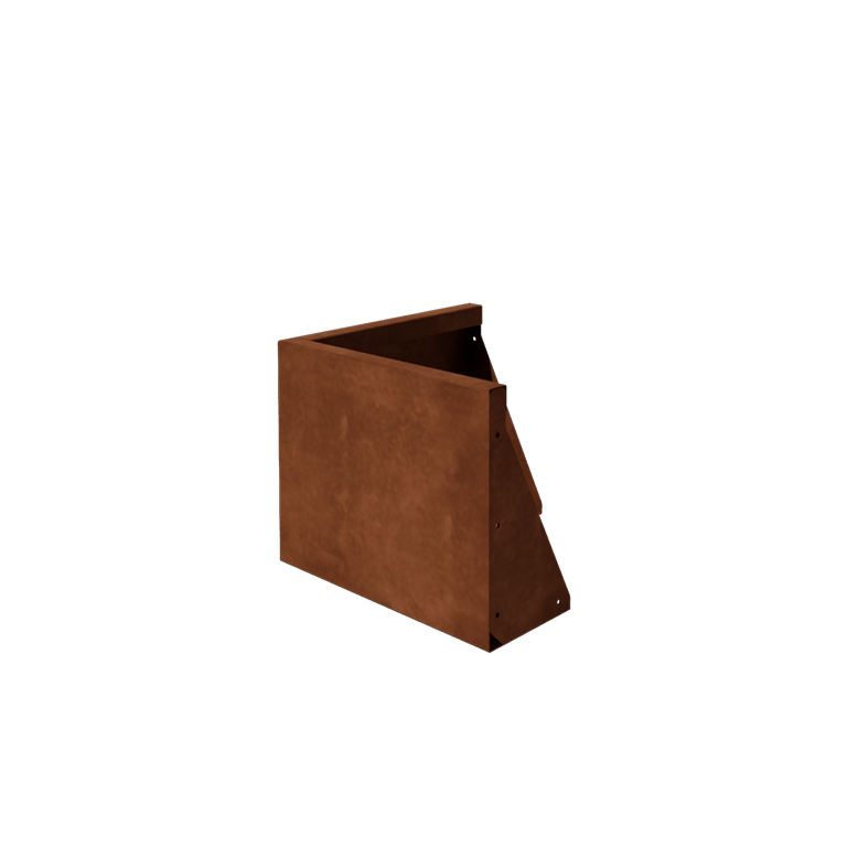 Cortenstahl Stützmauer - Außenecke - 50 x 50 x 40 cm