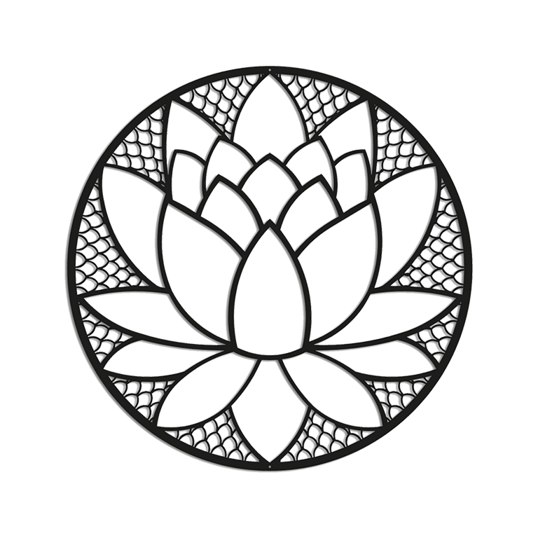 Wanddekoration aus Metall Lotusblume