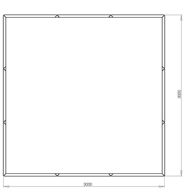 Hochbeet aus Cortenstahl Miami xxl 300 x 300 cm