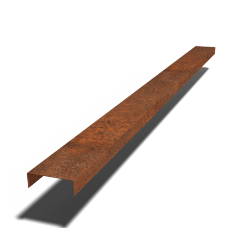 Aufsatzprofil Cortenstahl 5 x 15 x 5 cm (Länge 240 cm)