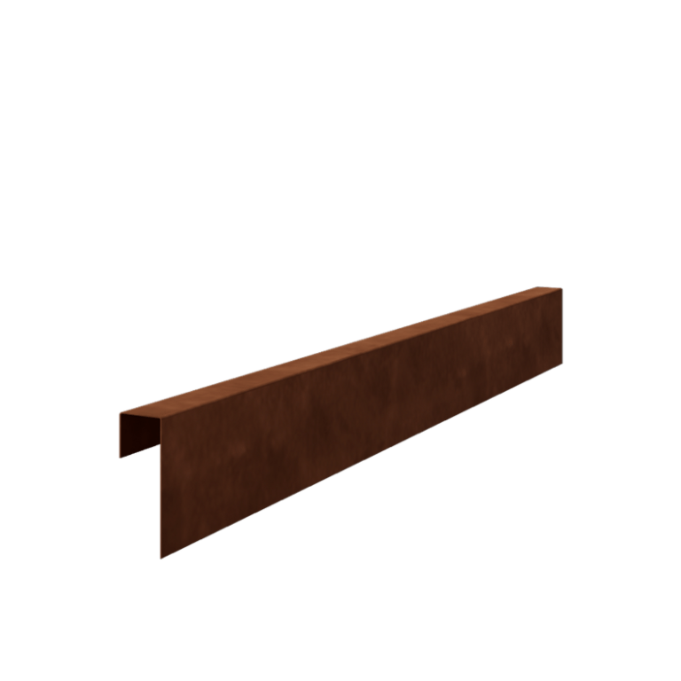 Aufsatzprofil Cortenstahl 15 x 5 x 5 cm (Länge 150 cm)