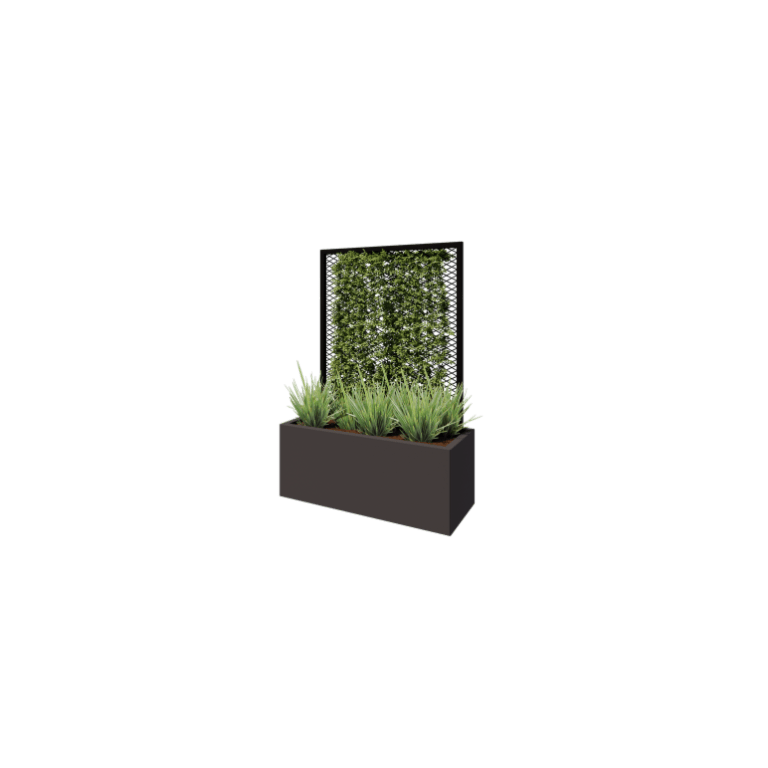 Rankgitter aus Stahl - 90 x 3 x 117,5 cm - RAL9005 matte (schwarz) - Für Pflanzkübel 40 cm