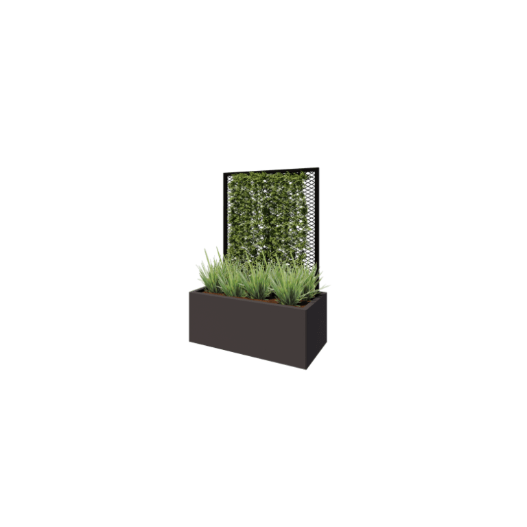 Rankgitter aus Stahl - 90 x 3 x 117,5 cm - RAL9005 matte (schwarz) - Für Pflanzkübel 50 cm