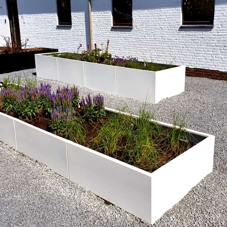 Hochbeet aus pulverbeschichtetem Stahl Texas xxl 320 x 80 cm