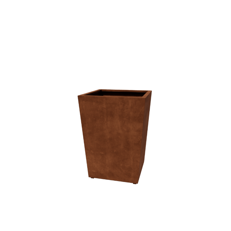 Cortenstahl Pflanzkübel - Konisch - 80 x 80 x 101,5 cm - Geschweißt - Mit bodenplatte