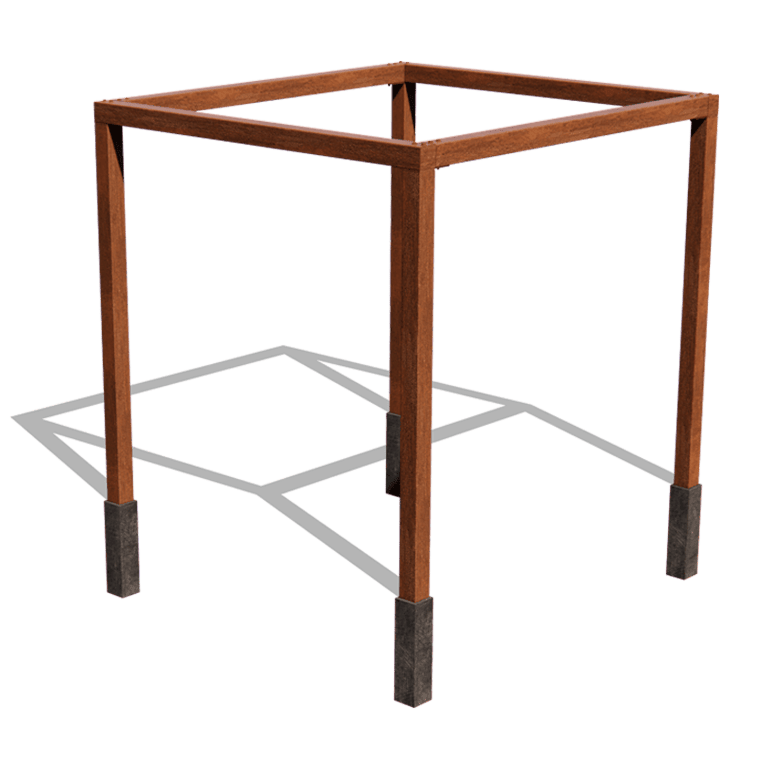 Viereckige Pergola aus Cortenstahl 274 x 250 cm