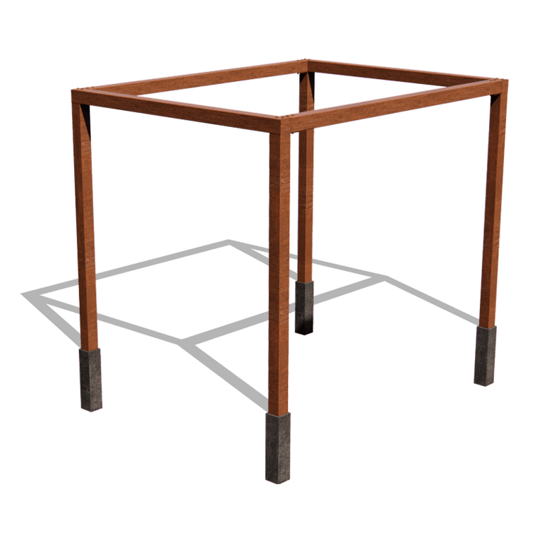 Viereckige Pergola aus Cortenstahl 324 x 250 cm