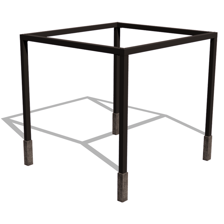 Viereckige Pergola aus pulverbeschichtetem Stahl 324 x 300 cm