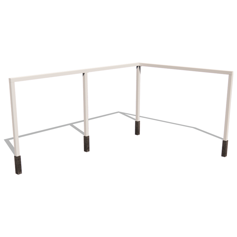 Eck-Pergola aus pulverbeschichtetem Stahl 600 x 412 cm