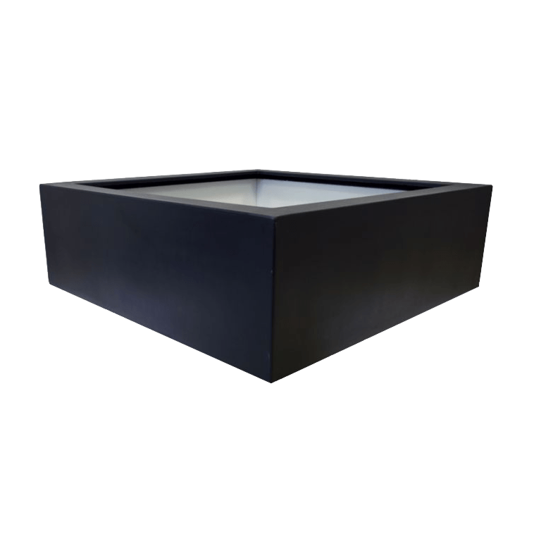 Fiberglas Pflanzkübel - Viereck - 120 x 120 x 40 cm - Mit Boden