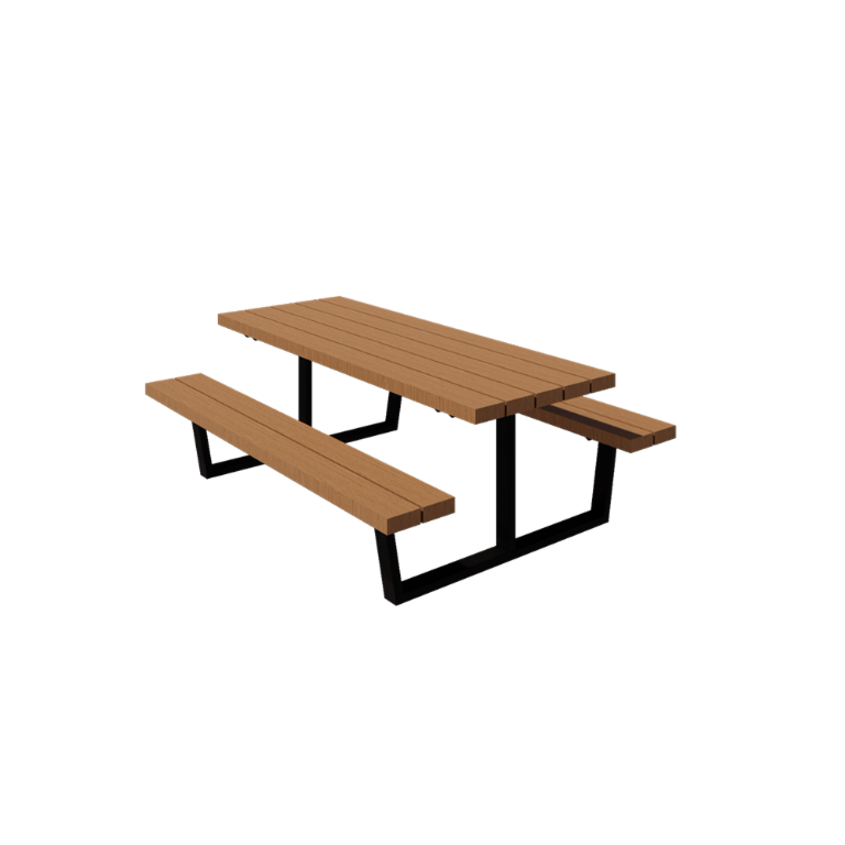 Picknicktisch aus Stahl - Georgia M - 200 x 163 x 75 cm - Mit Douglas Holz
