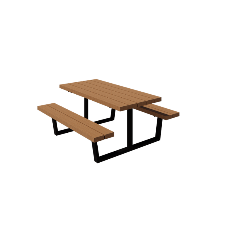 Picknicktisch aus Stahl - Georgia S - 160 x 163 x 75 cm - Mit Douglas Holz