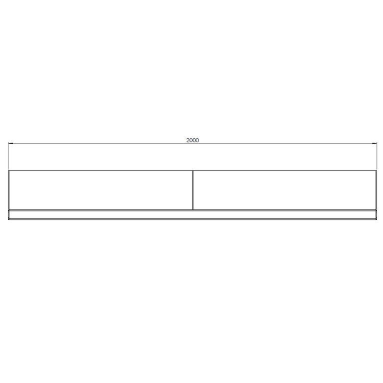 Stützwand aus pulverbeschichtetem Stahl gerade 200 cm (Höhe 60 cm)