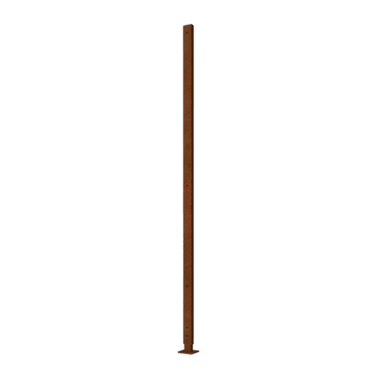 Pfosten aus Cortenstahl mit Grundplatte 190 x 6 x 3 cm