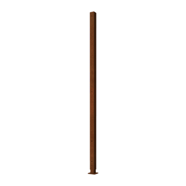 Cortenstahl-Eckpfosten mit Grundplatte 190 x 6 x 3 cm