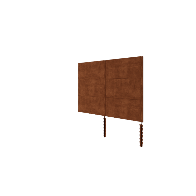 Cortenstahl Sichtschutzzaun H3 - Kompletter Satz - 252 x 6 x 190 cm