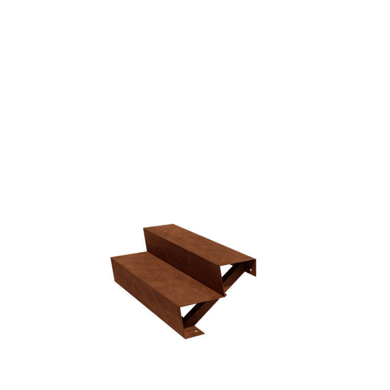 Cortenstahltreppe New York 2-stufig (Breite 100 cm)