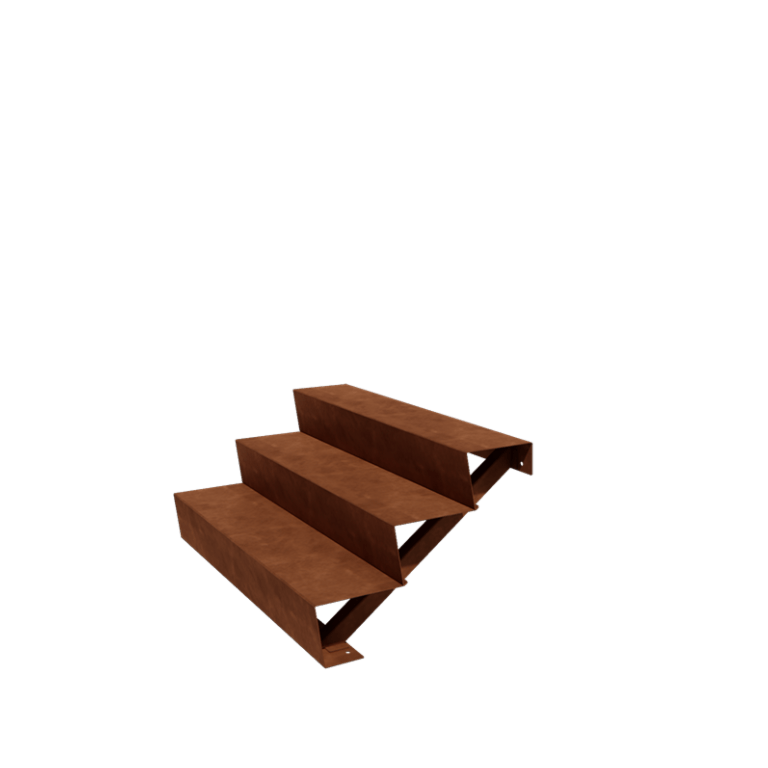 Cortenstahltreppe New York 3-stufig (Breite 120 cm)