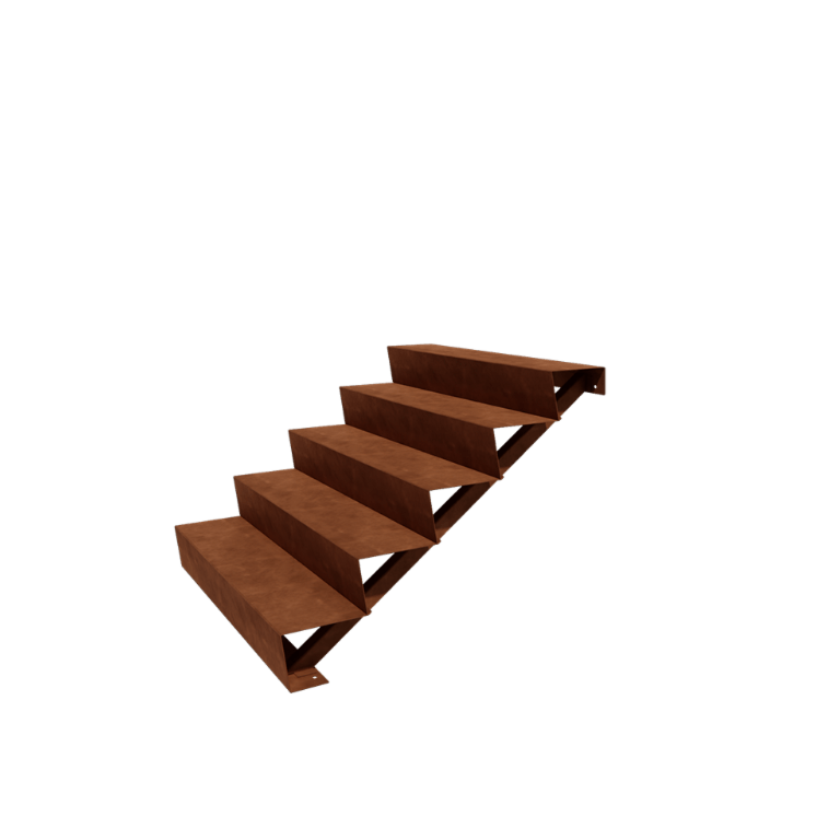Cortenstahltreppe New York 5-stufig (Breite 120 cm)