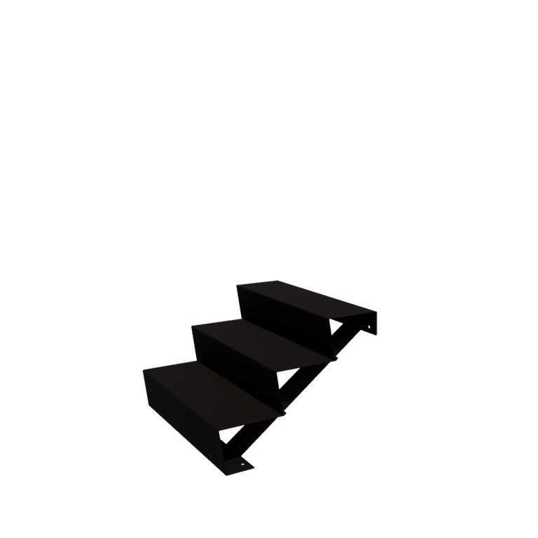 Schwarze Treppe New York 3-stufige (Breite 80 cm)