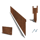 Einfassung abgeflacht aus Cortenstahl 130mm kompletter Satz pro 15 meter