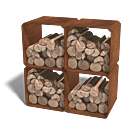 Holzlager aus Cortenstahl Colorado - 4 Stück