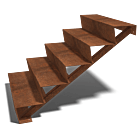 Cortenstahltreppe New York 5-stufig (Breite 1200mm)