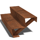 Cortenstahltreppe New York 2-stufig (Breite 1000mm)