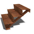 Cortenstahltreppe New York 3-stufig (Breite 1200mm)