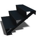 Schwarze Treppe New York 3-stufige (Breite 1200mm)