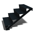 Schwarze Treppe New York 4-stufige (Breite 800mm)