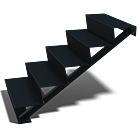 Schwarze Treppe New York 5-stufige (Breite 1200mm)