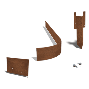 Einfassung FLEX abgeflacht aus Cortenstahl 13 cm kompletter Satz pro 15 meter