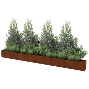 Hochbeet aus Cortenstahl Texas xxl 360 x 30 cm
