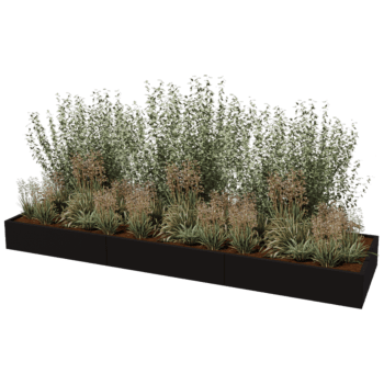 Hochbeet aus pulverbeschichtetem Stahl Texas xxl 360 x 100 cm